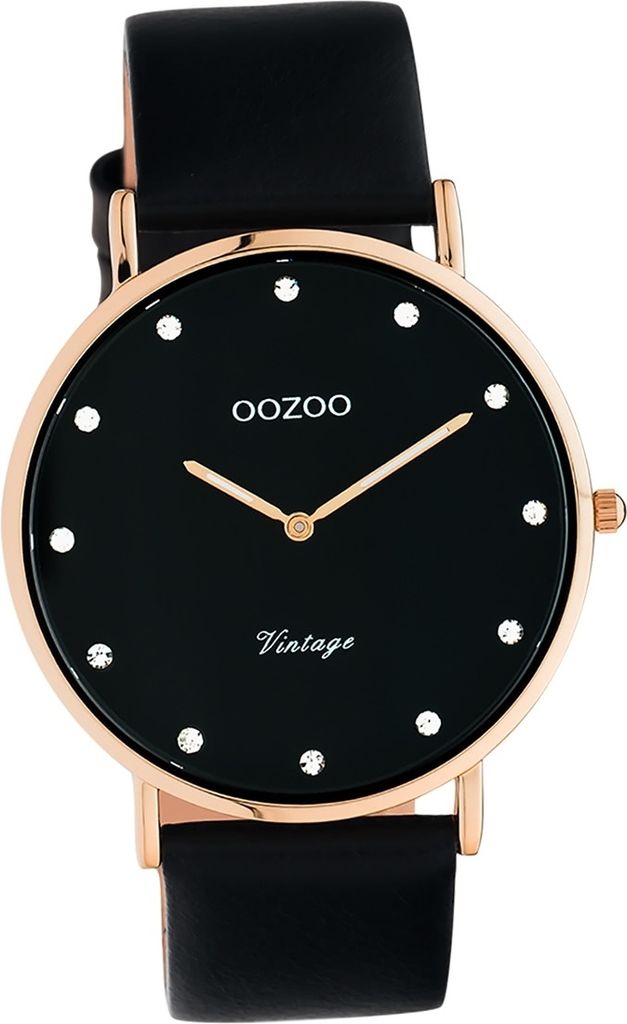 Oozoo Leder Uni Uhr C20249 Analog Quarzuhr Armband schwarz Vintage Series D2UOC20249