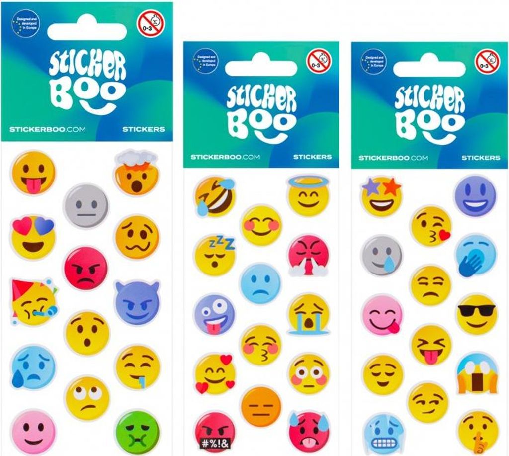 Aufkleber 6x18 cm Emoticons STICKERBOO 534614