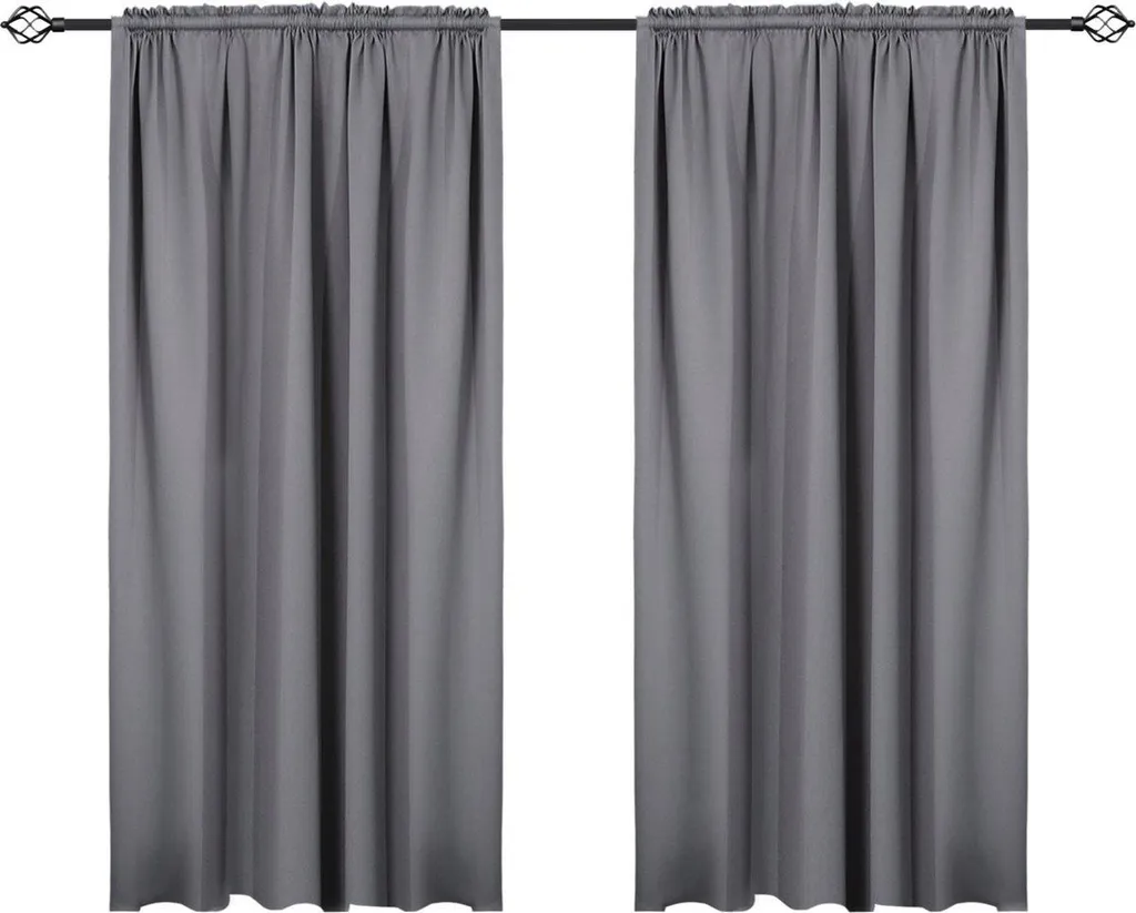 Paire de Rideaux Occultants en Velours Gris Anthracite 135 x 245 cm