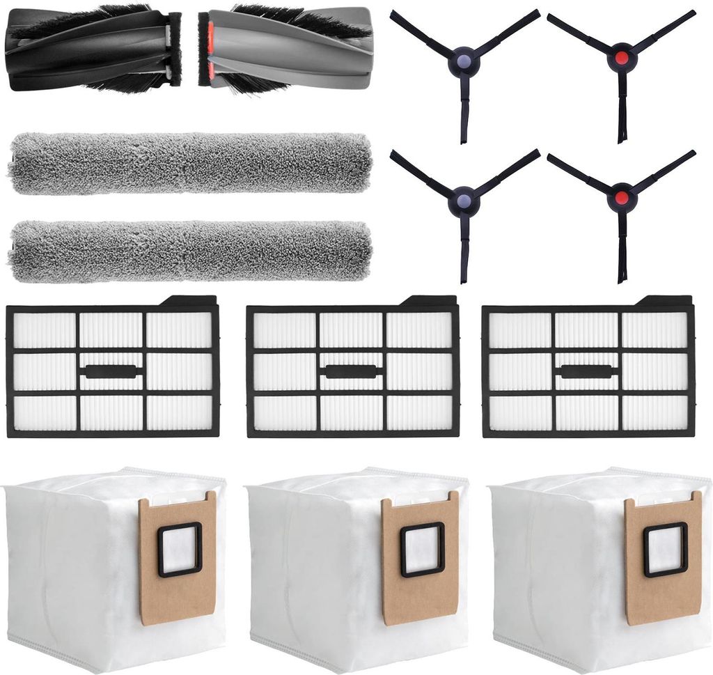 VERCO Ersatzteile Set für Eufy Omni E25 E28 Zubehör Bürsten Filter Beutel Wischrollen