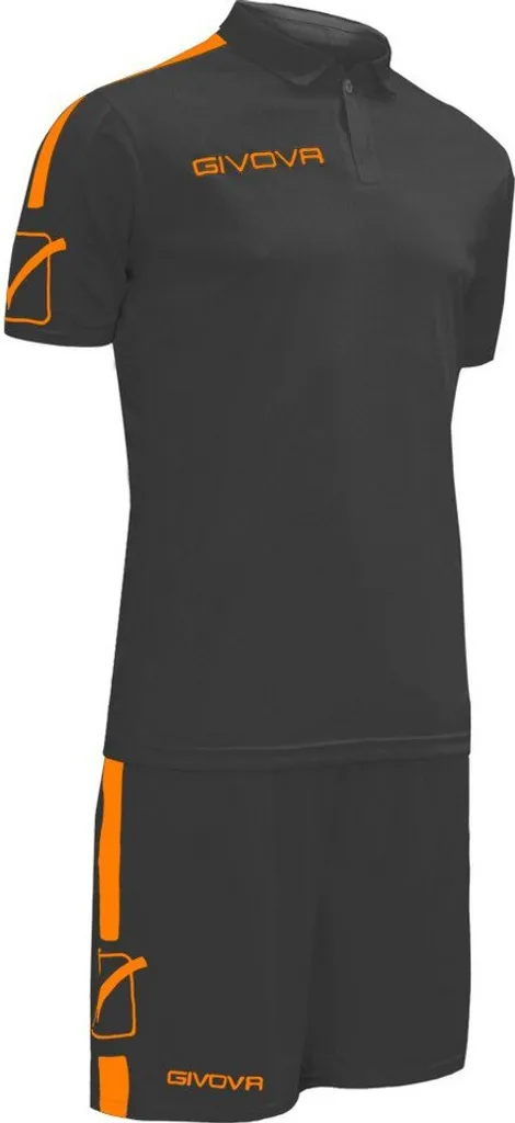 Ensemble Givova Play Set Orange et Noir en Taille XL pour Homme Sport