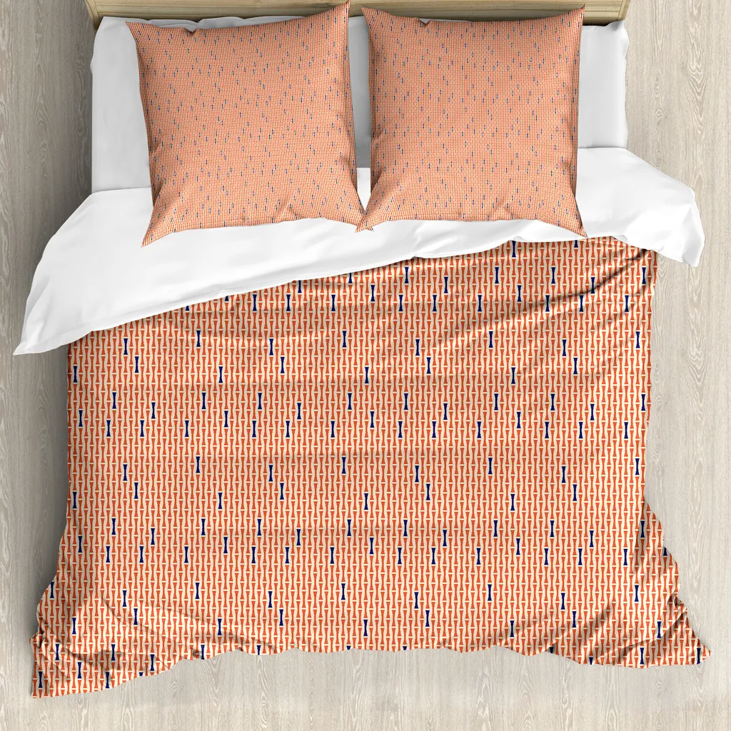 Parure de lit bicolore abstraite en microfibre douce 155x220 cm