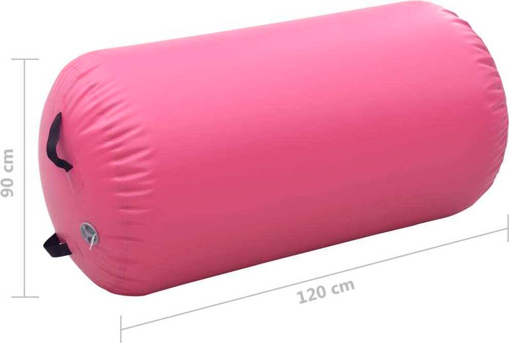 Rouleau Gonflable De Gym/vidaXL 100x60 Cm - En PVC, Antidérapant, Avec Pompe à Pied, Pour Yoga Et Exercices