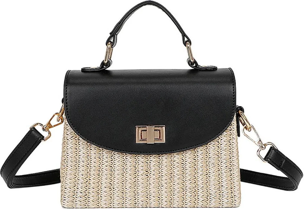 Petit Sac à Main Femme Bicolore Noir Gallantry avec Bandoulière Chic