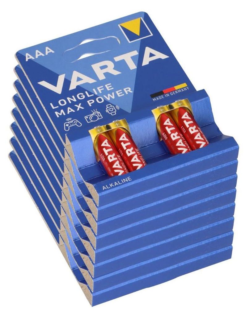 32x Varta 4703 Longlife Max Power Micro Batterie AAA (8x 4er Blister)