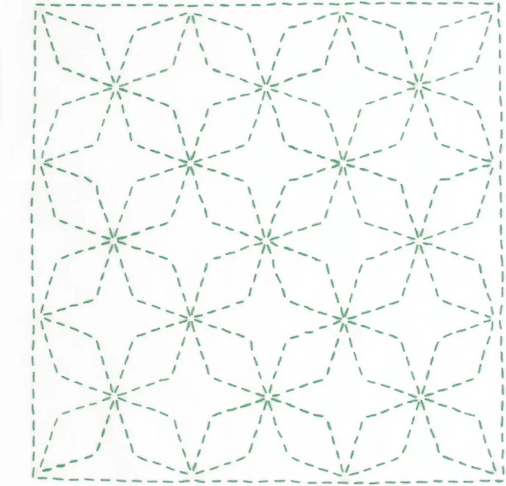 Olympus Sashiko Hana Fukin Kaku-Shippou: Ricamo Giapponese 34x34cm