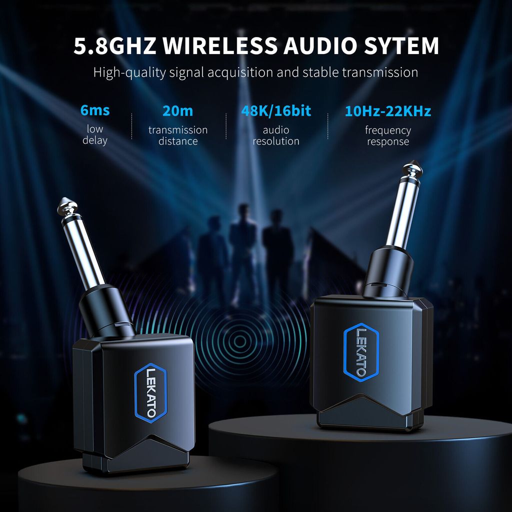 LEKATO 5.8GHz Wireless Guitar System Audio Transmitter Produktbild 7