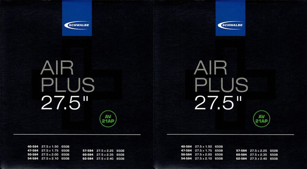 2x Schwalbe Air Plus 27.5 Schlauch AV21AP Schrader Ventil Produktbild 