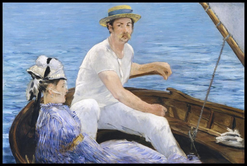 Plakat 91,5x61cm Bootfahren, Édouard Manet Vintage für das Wohnzimmer