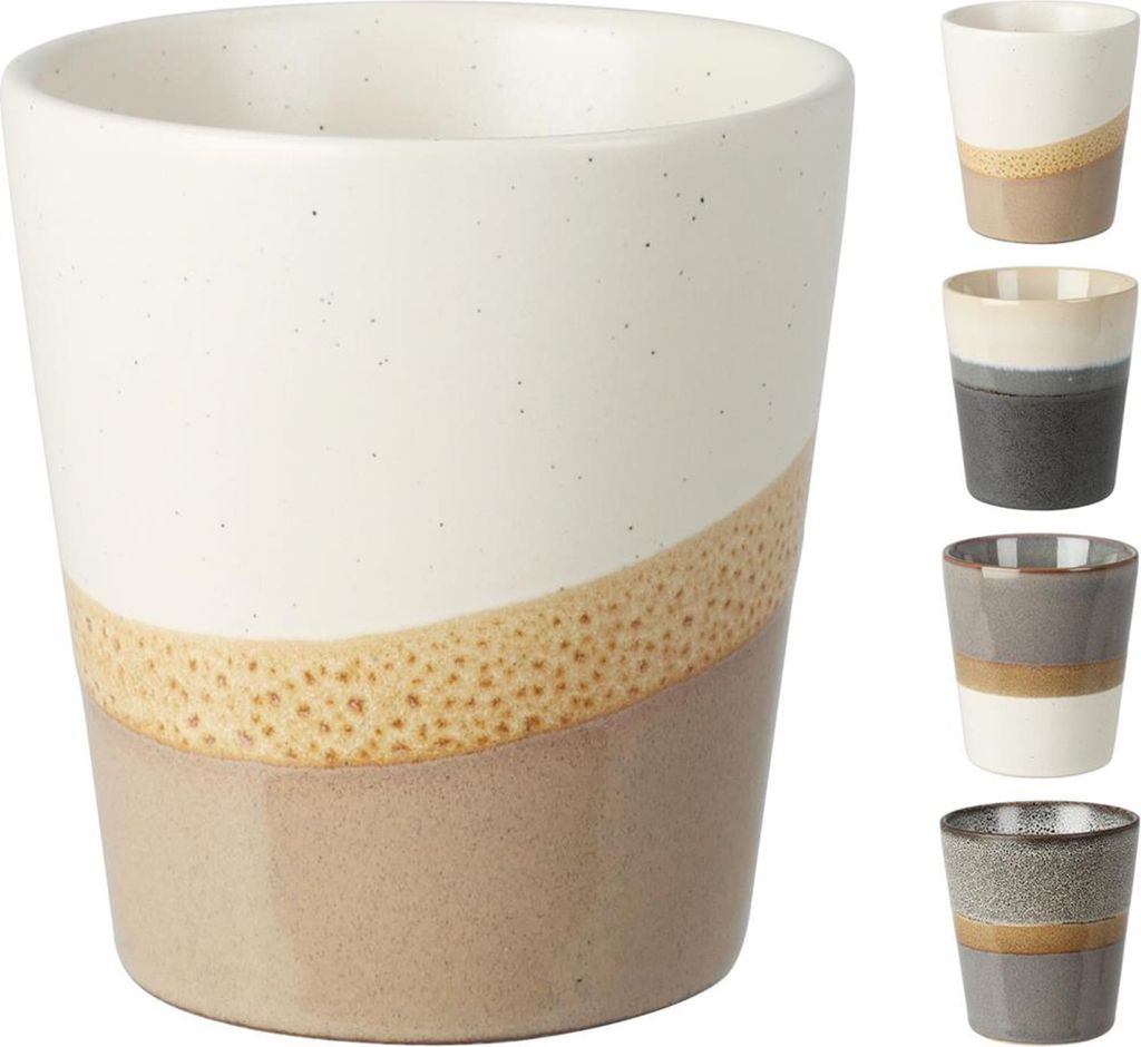 Kaffeebecher Steingut 200ml 4 verschiedene Farben | 12 Produktbild 