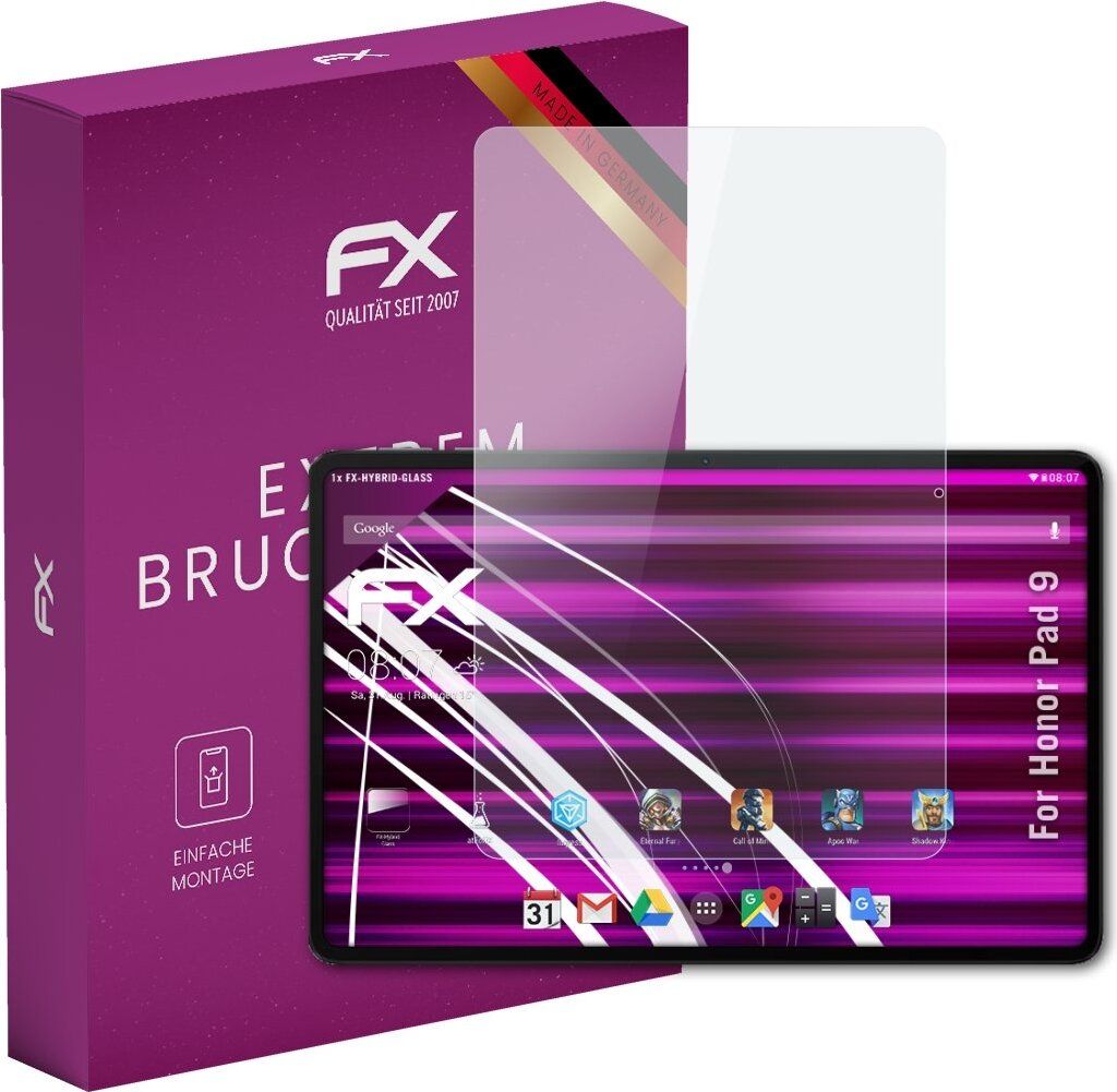 atFoliX FX-Hybrid-Glass Displayfolie kompatibel mit Honor Pad 9 Glasfolie