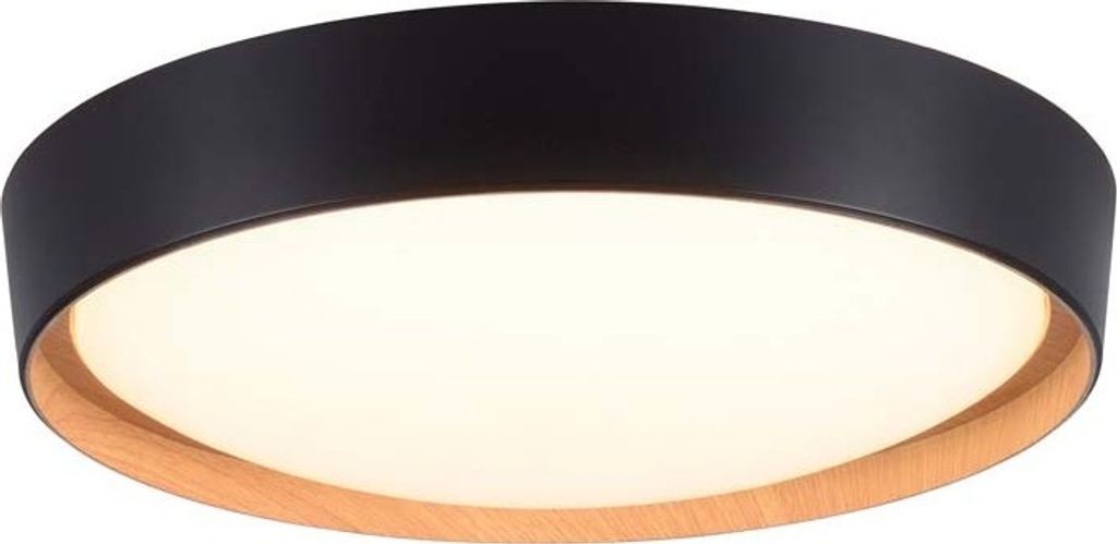 LED Deckenleuchte, Dimmbar, Schwarz, D 40 cm