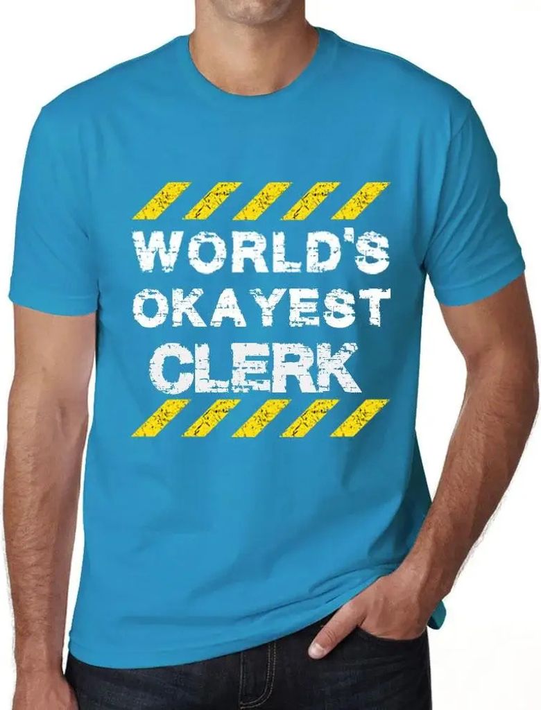 Herren Grafik T-Shirt Der beste Angestellte der Welt – Worlds Okayest Clerk – Öko-Verantwortlich Vintage Jahrgang Kurzarm Lustige Druck Geburt...