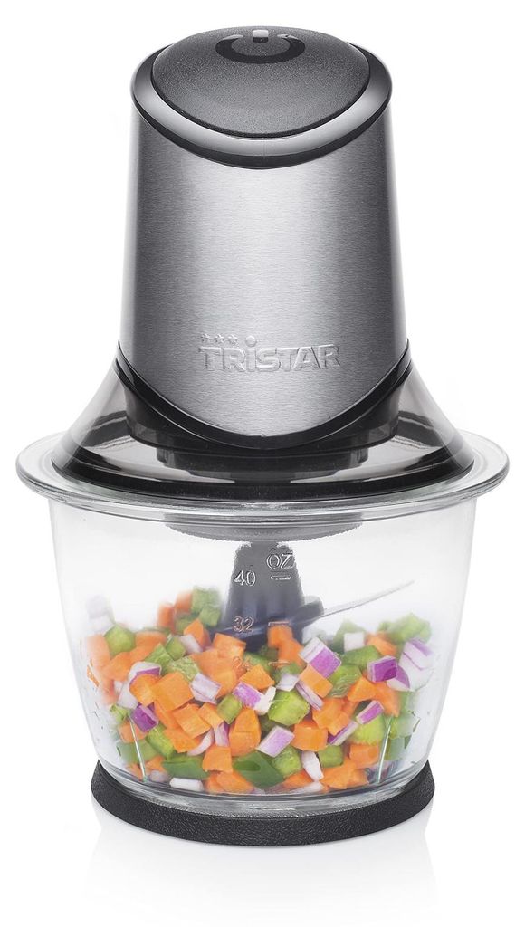Tristar BL-4019 Zerkleinerer, 1,2 l, Grau, Glas, Edelstahl, Produktbild 