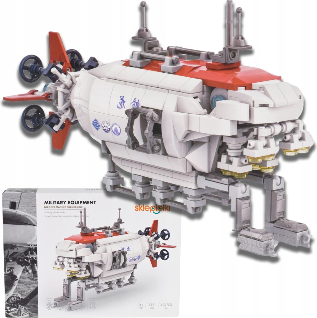 Lolex | Konstruktionsspielzeug U-boot - 412 Teile - 11,8 X 19,1 X 8,7 Cm - Militärspielzeug - Modellbau