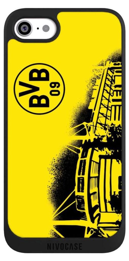 NIVOCASE Handyhülle für Apple iPhone SE (2022) Hülle NIVOpure Case Schwarz BVB Borussia Dortmund Stadion