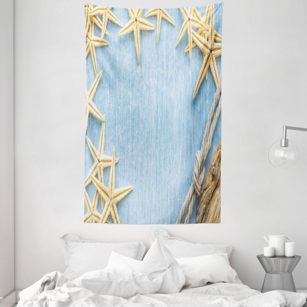 ABAKUHAUS Jahrgang Wandteppich und Tagesdecke, Maritime Beach Shell aus Weiches Mikrofaser Stoff Waschbar ohne Verblassen Digitaldruck, 140 x 230 c...