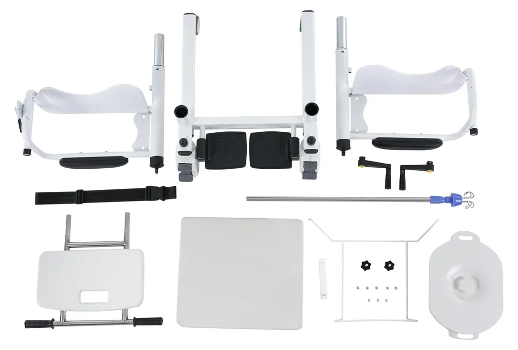Chaise de transfert médicale réglable et fauteuil de soin Blanc Riz