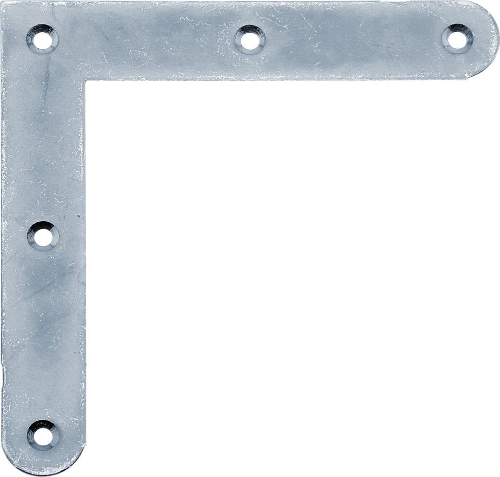Alberts 849481 Eckwinkel mit abgerundeten Enden, galvanisch verzinkt, dickschichtpassiviert, 150 x 150 x 20 mm, 20er Set