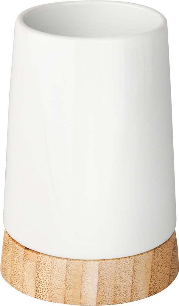 WENKO Zahnputz Becher Bamboo Zahnpasta Zahnbürsten Halter Produktbild 