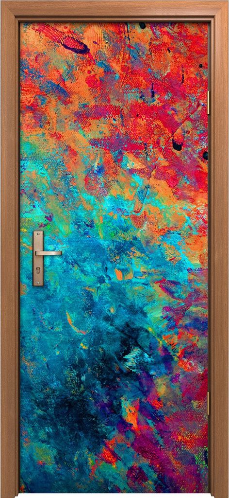 Türposter 80x200 cm Türaufkleber Türtapete Türfolie Klebefolie abstrakte farbenfrohe Abstraktion