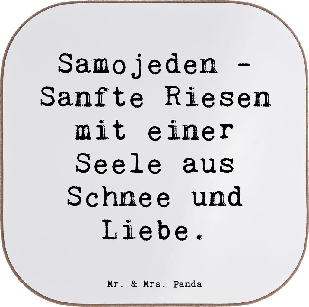 Mr. & Mrs. Panda Untersetzer Tasse Spruch Samojede Liebe - Weiß - Geschenk, Tassen, Tassenuntersetzer, Hund, Samojeden-Lächeln, Hunderassen Chara...