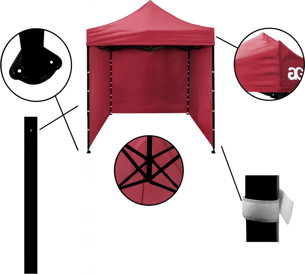 Tonnelle pliante 3x3m Aga PARTY Bordeaux - Montage rapide sans outil - 2