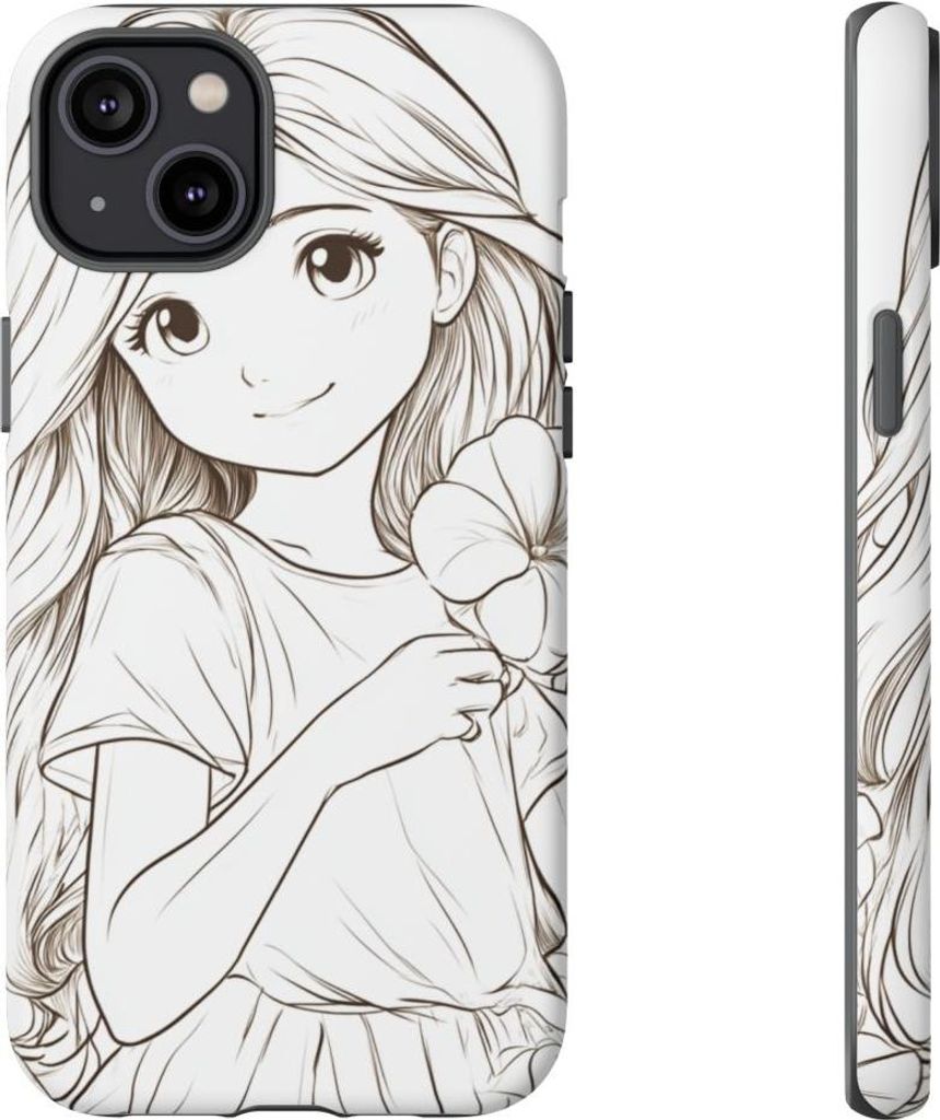 Mädchen mit Prunkwinden – Handyhülle Kompatibel mit iPhone 14 Plus