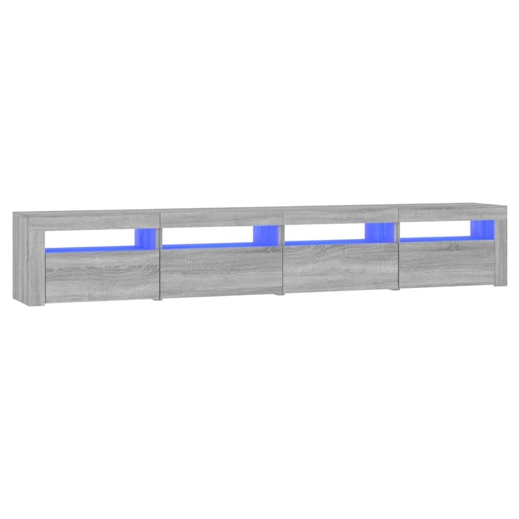 vidaXL Armoire TV avec lampes LED Gris Sonoma 240x35x40 cm Image du produit 