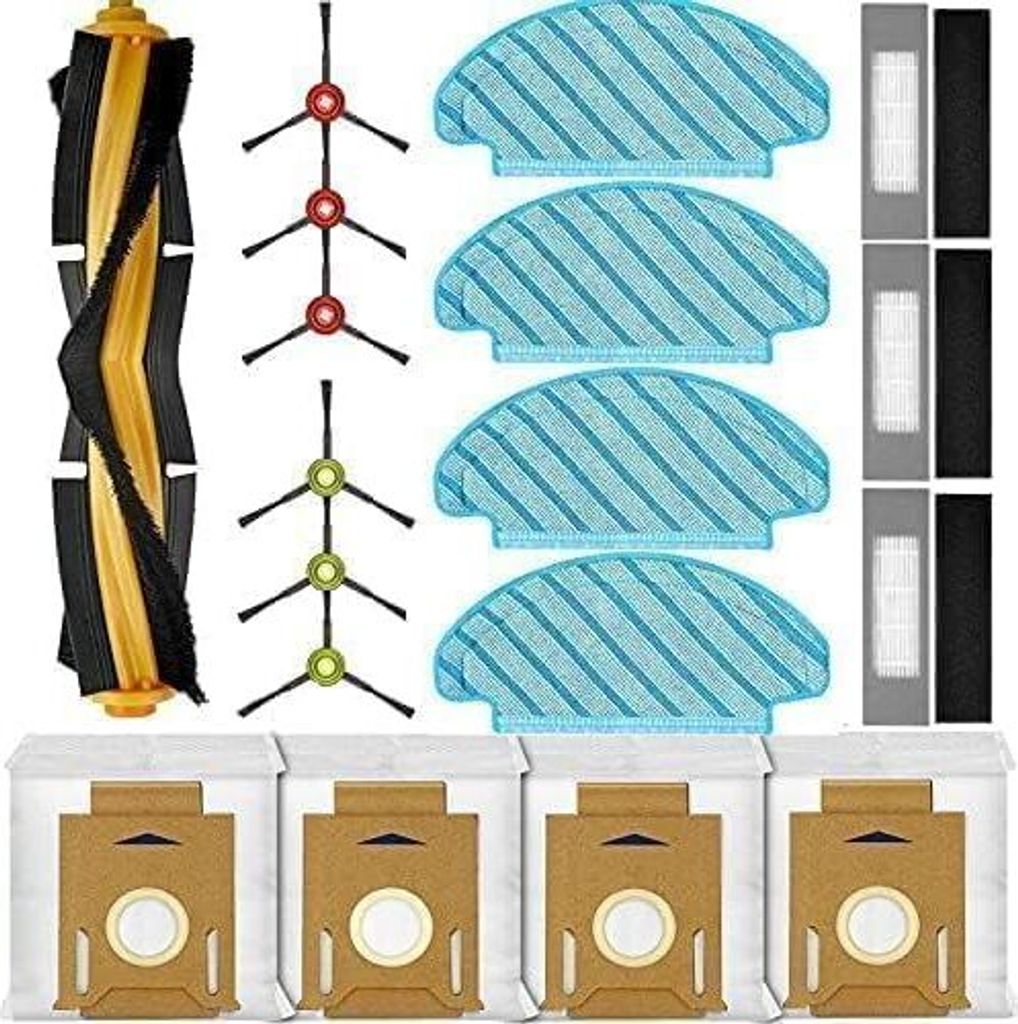 18 Stück Ersatzteile Zubehör für Ecovacs Deebot N8 N8 Pro N8 Pro+ T8 T8+ T8 AIVI T8 Max T9 T9+ Staubsauger, Enthalten 1Hauptbürste + 4Staubbeut...
