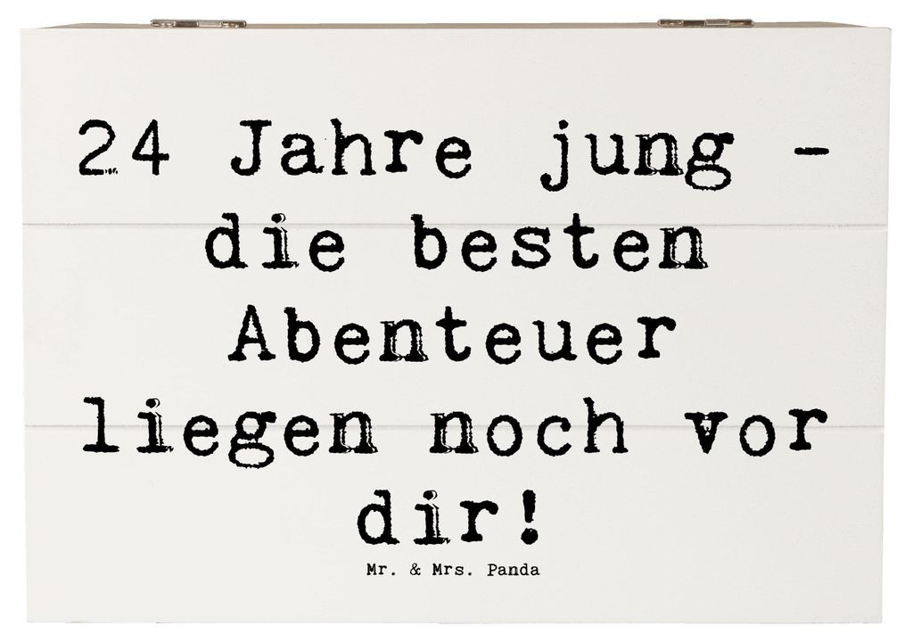 Mr. & Mrs. Panda Holzkiste Spruch 24. Geburtstag 22 x 15 cm - Weiß - Geschenk, geschenkkiste, Geliebte, Alter, Spaß, Box, Geschenke, Happy Birthd...