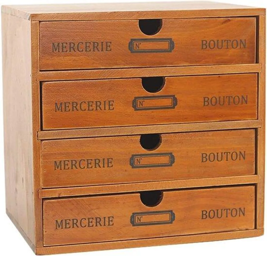 Organisateur tiroir bois avec 8 compartiments pour bijoux et papeterie