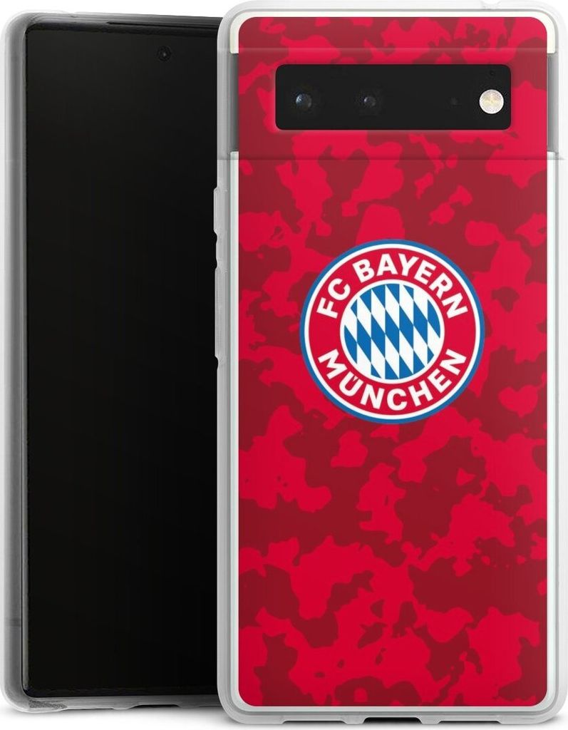 DeinDesign Handyhülle für Google Pixel 6 Silikon Hülle Case Smartphone Schutzhülle FC Bayern München Camouflage FCB