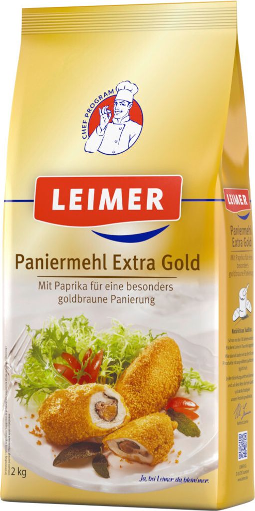 Leimer Paniermehl Extra Gold mit Paprika fein knusprig gewürzt 2kg