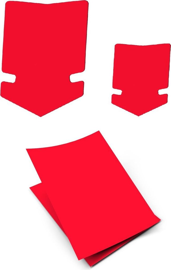 Werbekarten-Set – Rot– 100 Stück – Fluo-Rot– Karton – Papier