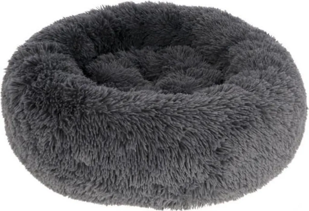Cuccia Antistress Fluffy Donut Ø76cm | Grigio con Fondo Grip