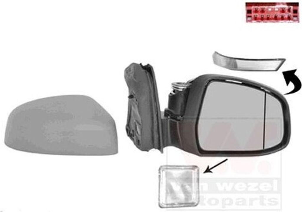 VAN WEZEL 1945828 - OE 1900222 Außenspiegel, rechts für Focus III