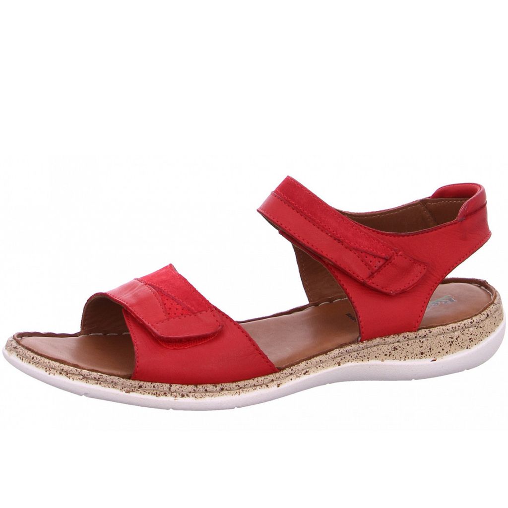 Reflexan Damenschuhe Sandalen Flach Rot Freizeit, Schuhgröße:36 EU