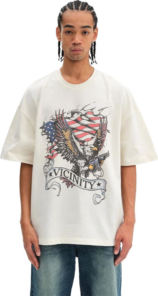 Vicinity T-Shirt Eagle Tattoo Tee, Größe:XL, Farben:beige