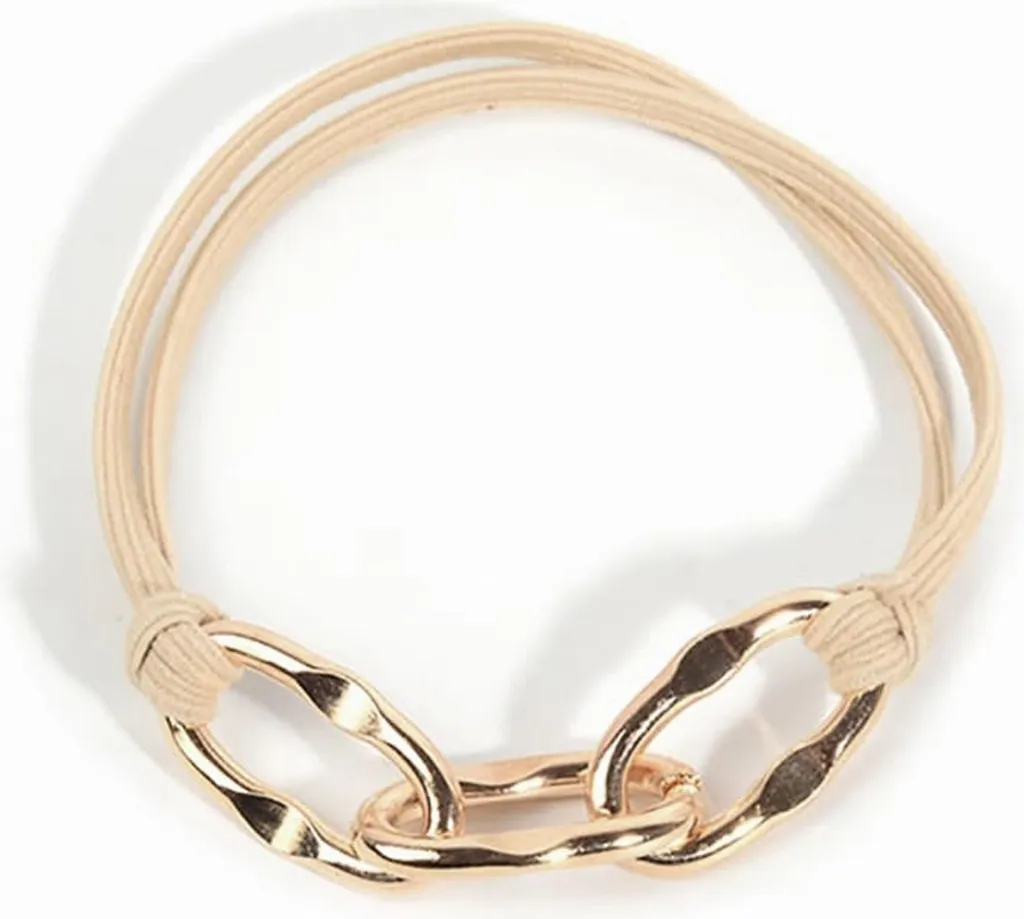 Fascetta Capelli Oro Romantico Catena Piatta - Accessorio Sposa e Cerimonia - 1