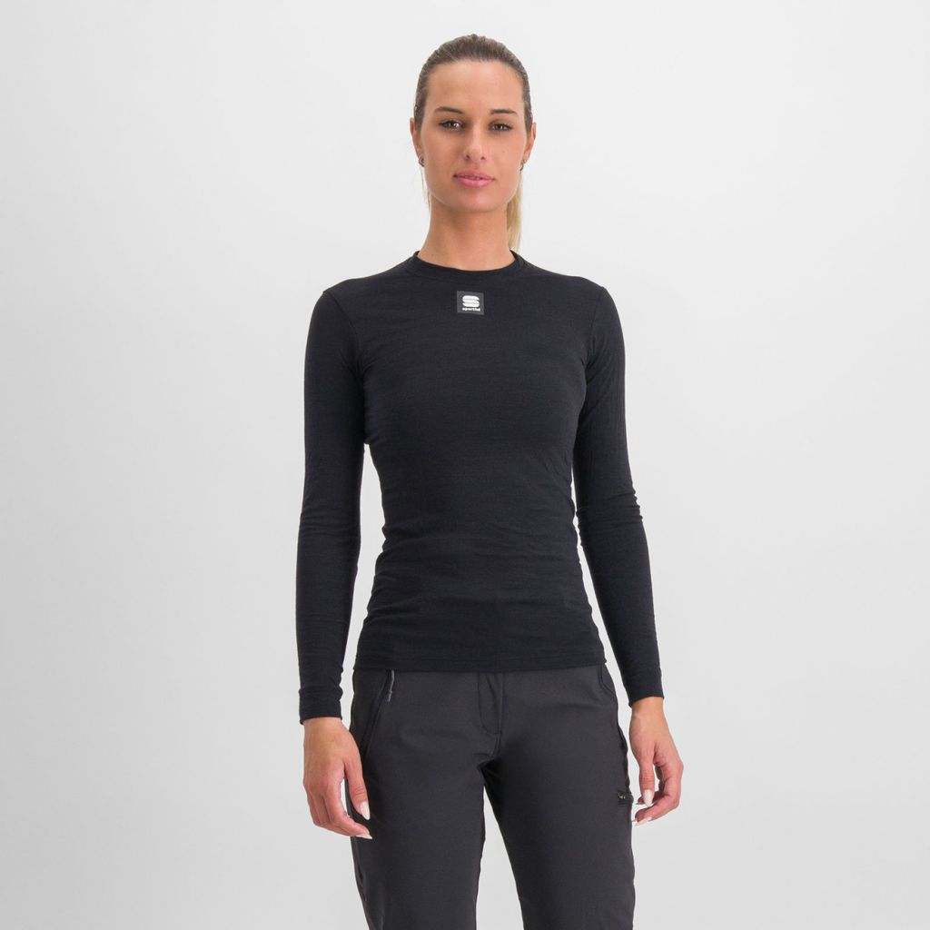 SPORTFUL Langarm Fahrrad-Shirt - MERINO - Schwarz XS