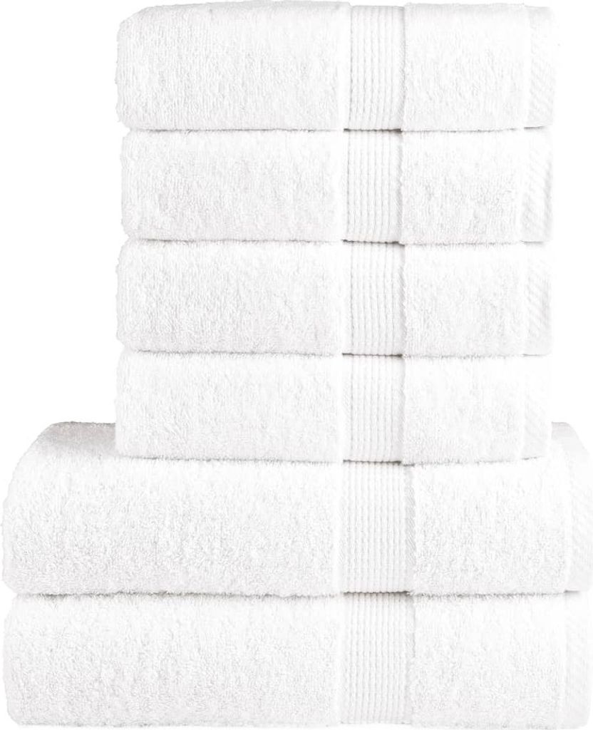 "WINTER SALE"6 tlg. Premium-Handtuch-Set SOLUND Weiß 600 g/m² DE839695 - Handtücher