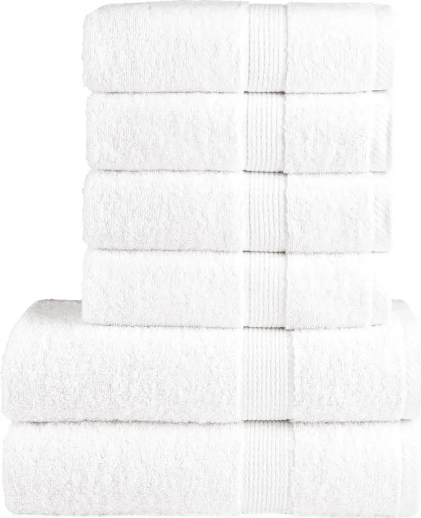 Asciugamani SOLUND Bianco Set 6pz 600g/m² | Arredo Bagno Luxury Cotone