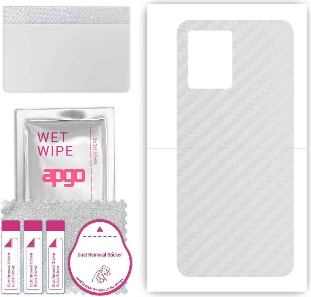 apgo Rückseite Schutzfolie, Skin, kompatibel mit Oppo Reno8 4G, Hinten Displayschutzfolie aus Vinylfolie, kratzfest, einfache Montage - Transparen...