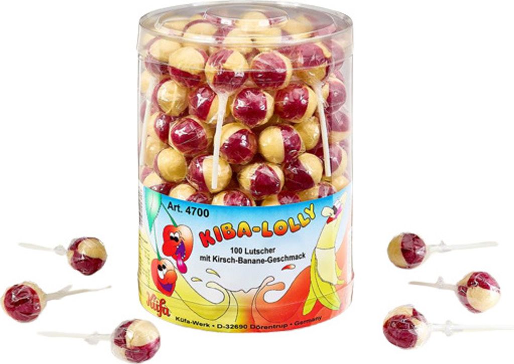 Küfa Kiba Lolly Lutscher mit Kirsch Banane Geschmack 100 Produktbild 