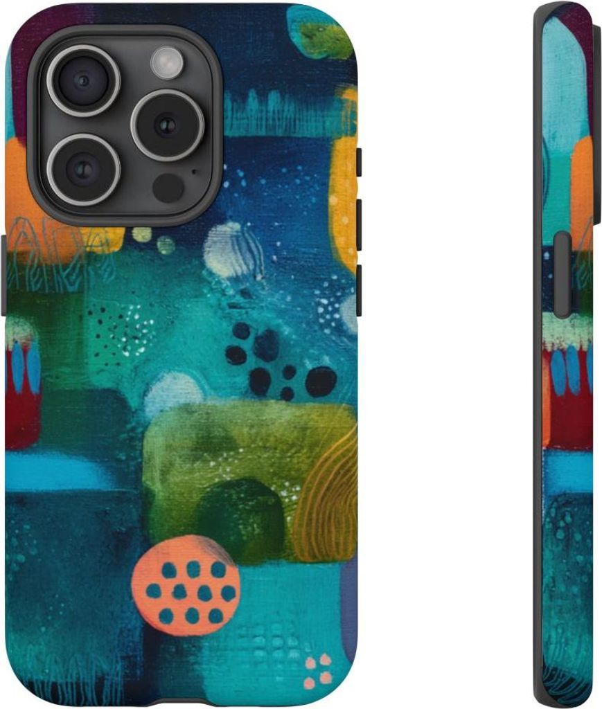 Abstrakte geometrische Formen – Handyhülle Kompatibel mit iPhone 15 Pro