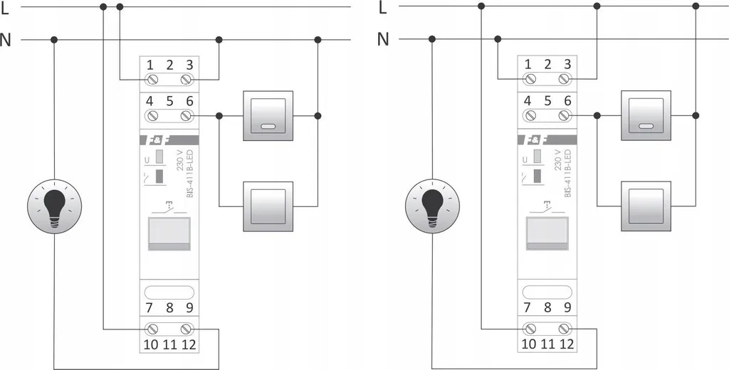 Télérupteur électronique rail DIN BIS-411B-LED pour éclairage LED - 12