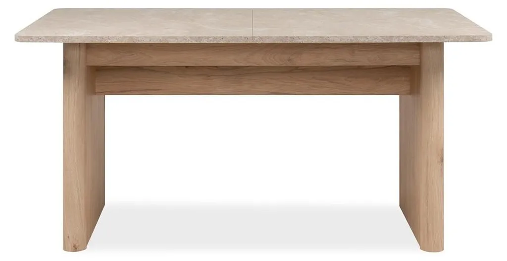 CALICOSY SAI Table à Manger Extensible Chêne et Travertin L160-200 cm