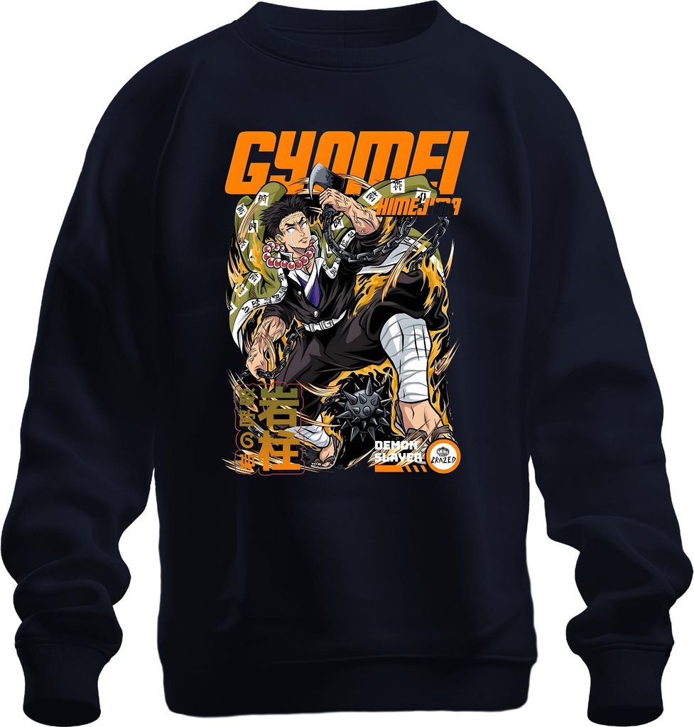 Gyomei Himejima Demon Slayer Hashira Anime Gebetsperlen Geschenk Uni Sweatshirt Pullover, Navy, XXL