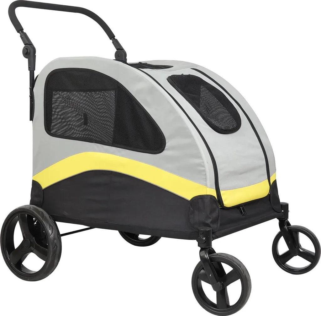 Chariot pour animaux avec séparateur zip pour deux chiens, Multi XL